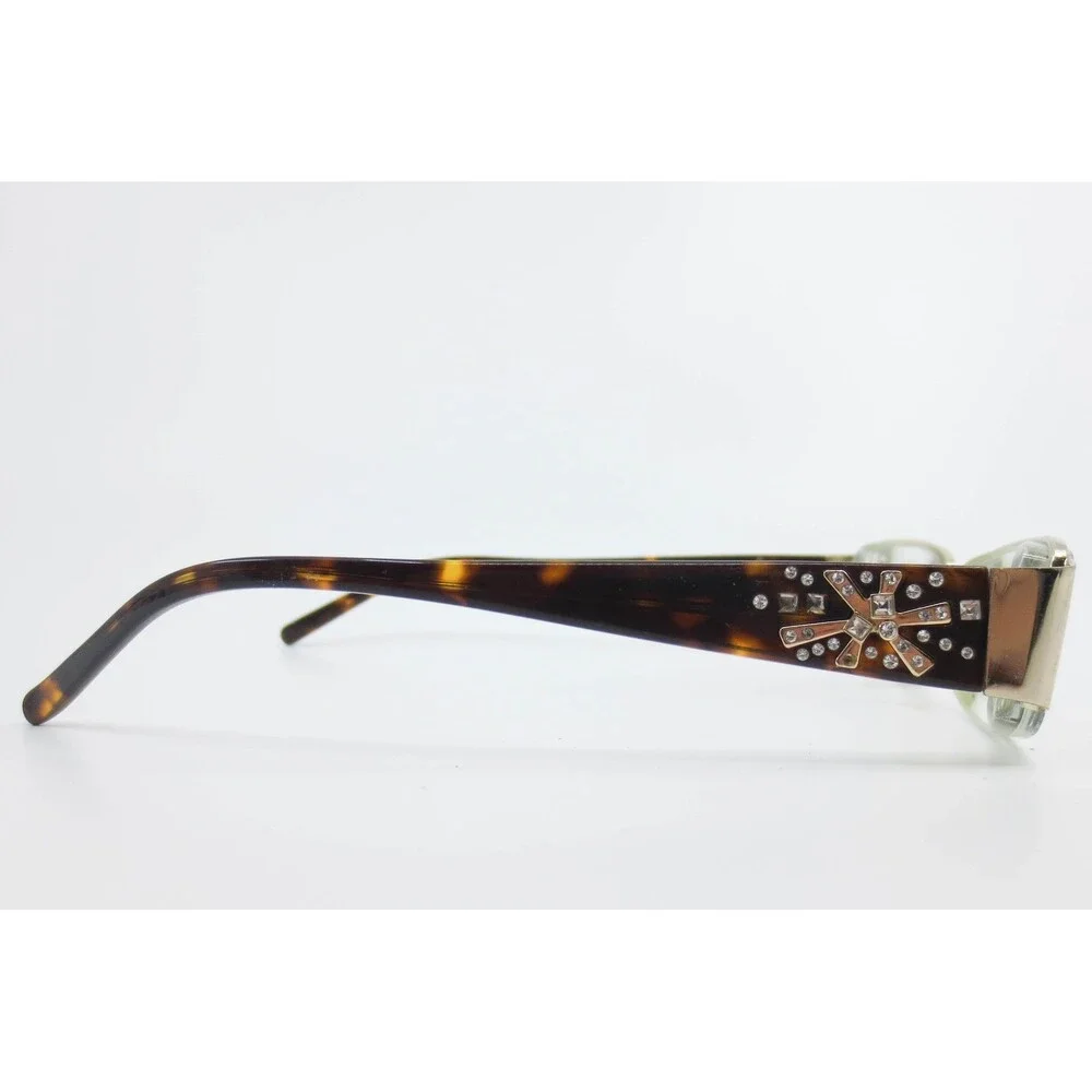 Vivid Boutique 5011 Eyeglasses Gold Tortoise Crystal Starburst Frames 50-18-135